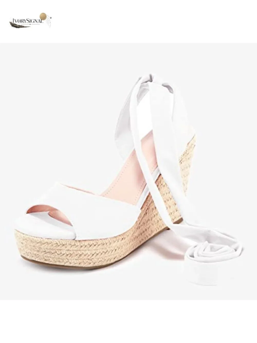 Women's Espadrille Wedge Sandals Open Toe Lace Up Platform Ankle Strap Summer